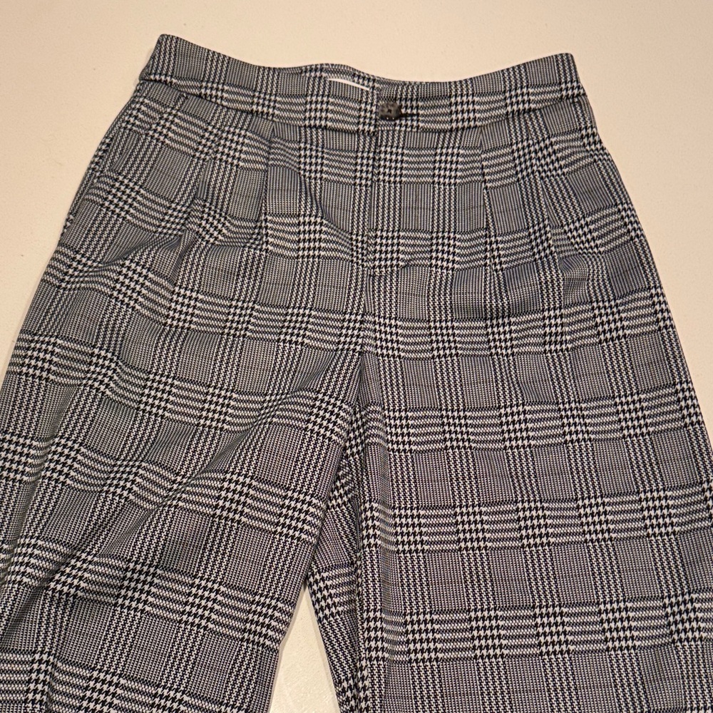 Wonderly Black and White Plaid Wide Leg Pants
